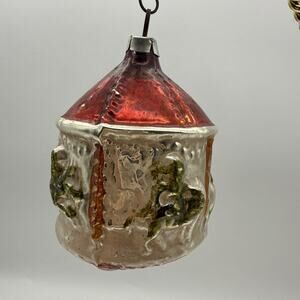 USSR-Zone Vintage 1940's Carousel Mercury Glass Ornament Christmas Germany⬇️